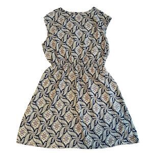 Soprano Dress Size Large Blue Floral Sleeveless Pullover Fit Flare​